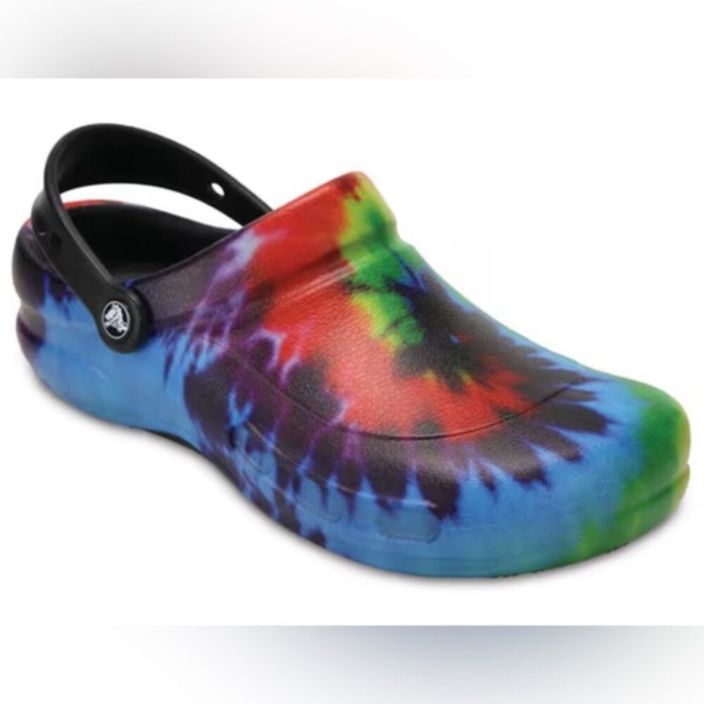 Crocs Bistro Kids Woman Man Unisex Tie Dye Slip On Clogs Sandals Rainbow Woman 6